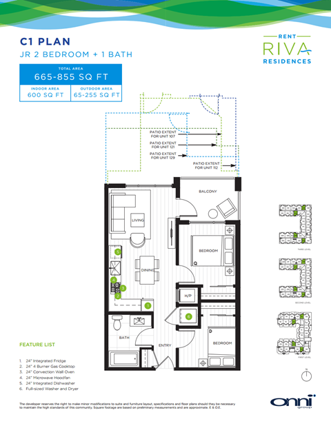 Floor plan for 2 beds, 1 bath, 600 sqft